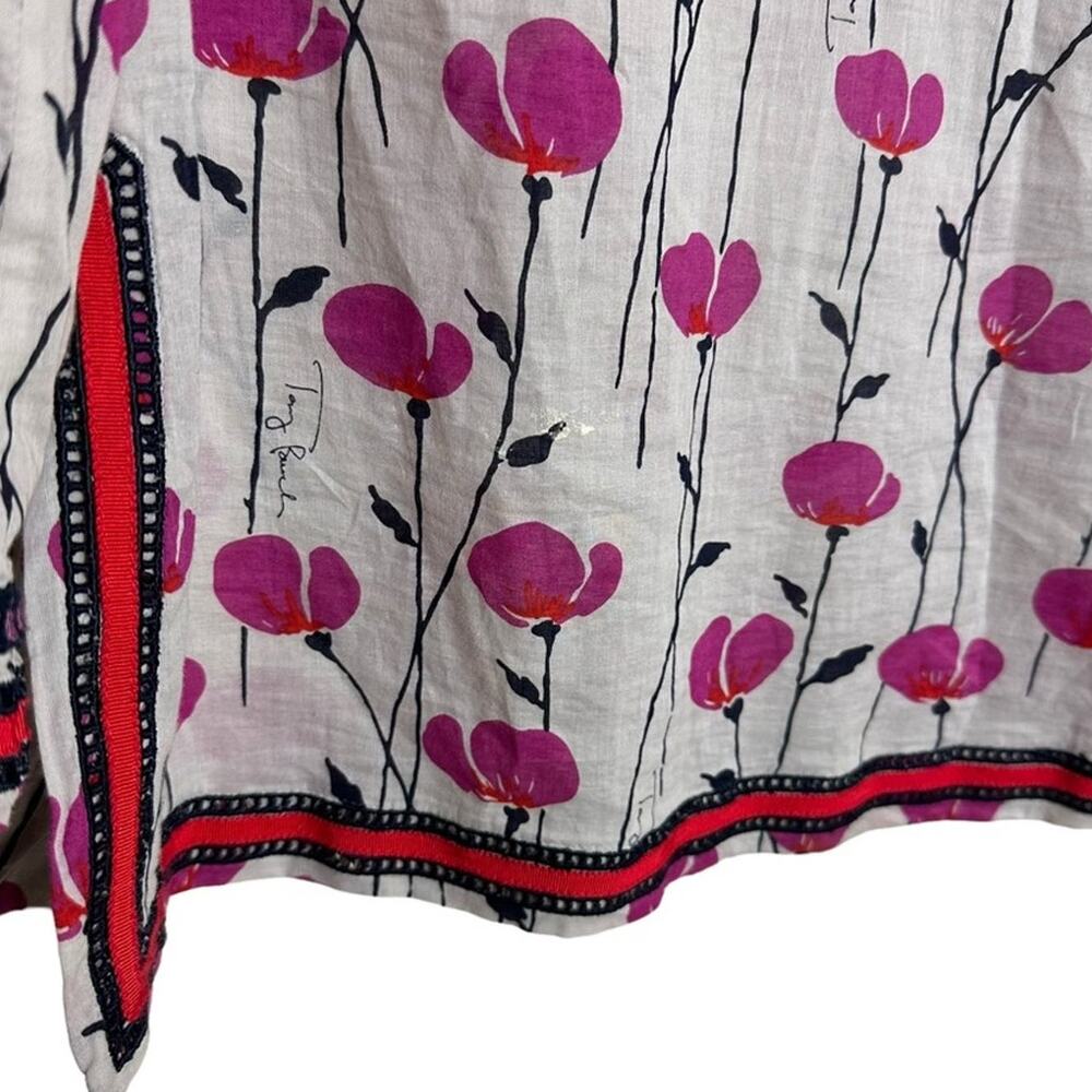 Tory Burch Red and White Floral Tunic - Picture 9 of 9